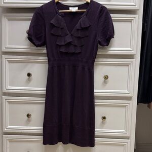 Deep Purple Ruffle  Dress
